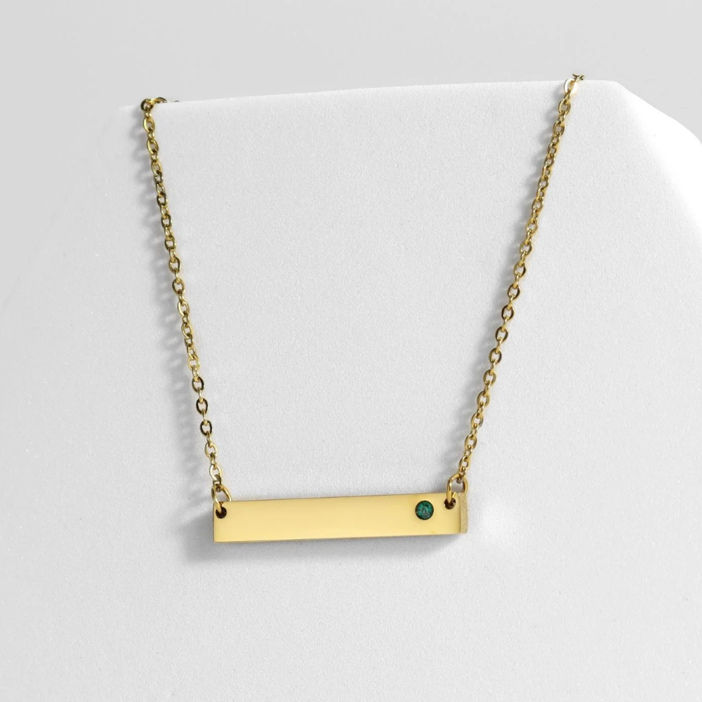 Birthstone Choker Bar Bar Birthstone Necklace