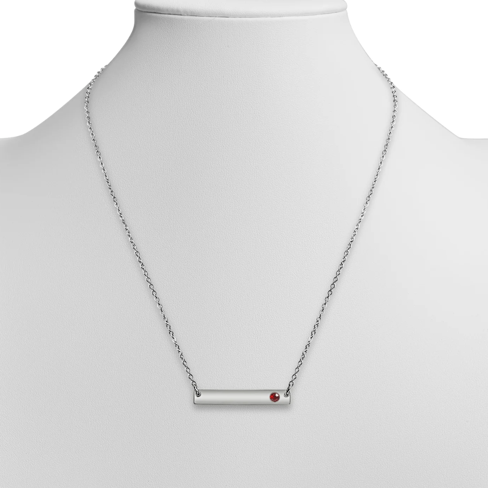 Bar Birthstone Necklace