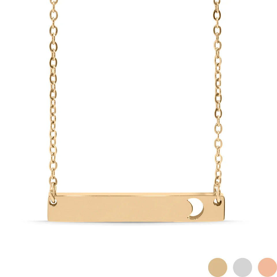 Moon Cutout Horizontal Bar Necklace