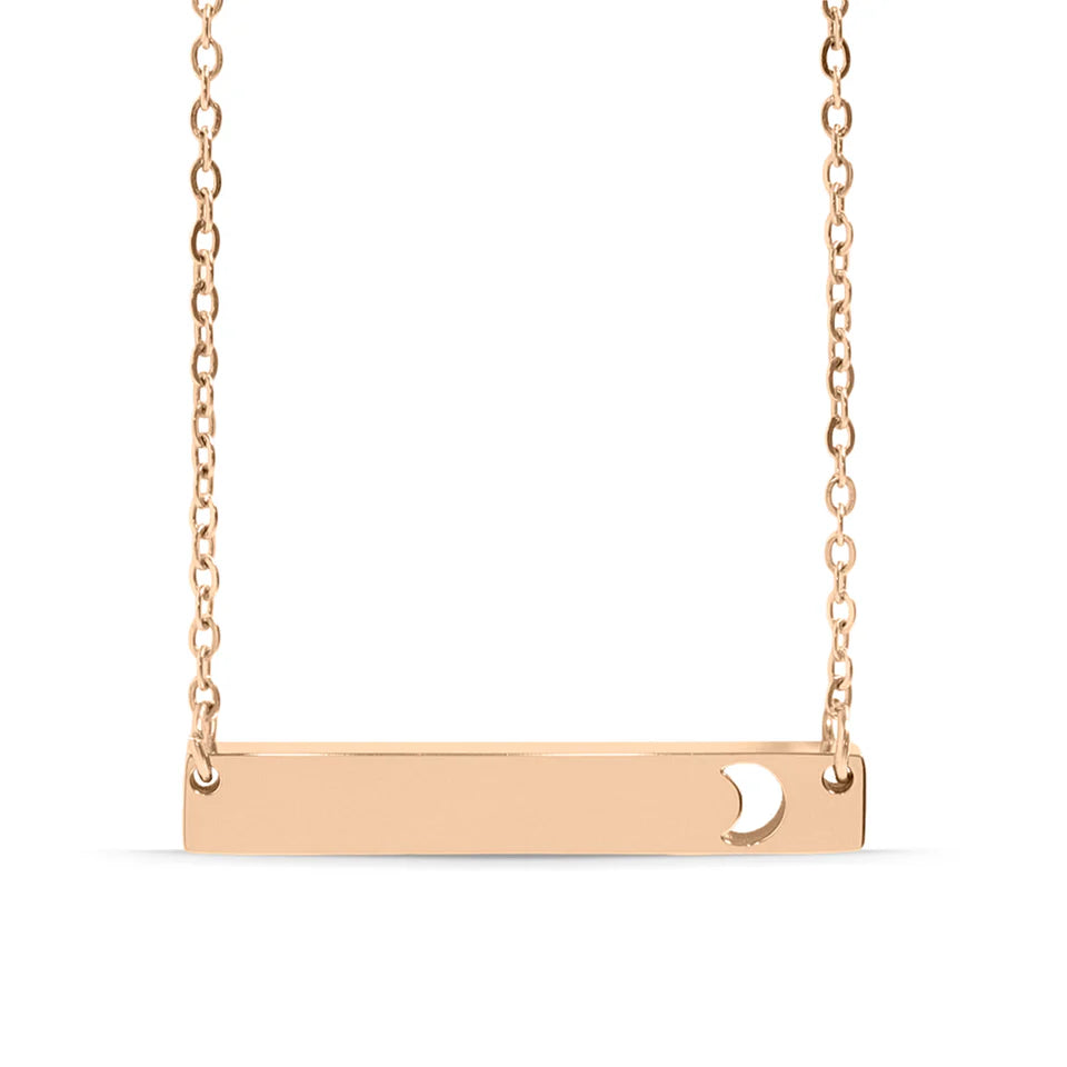 Moon Cutout Horizontal Bar Necklace