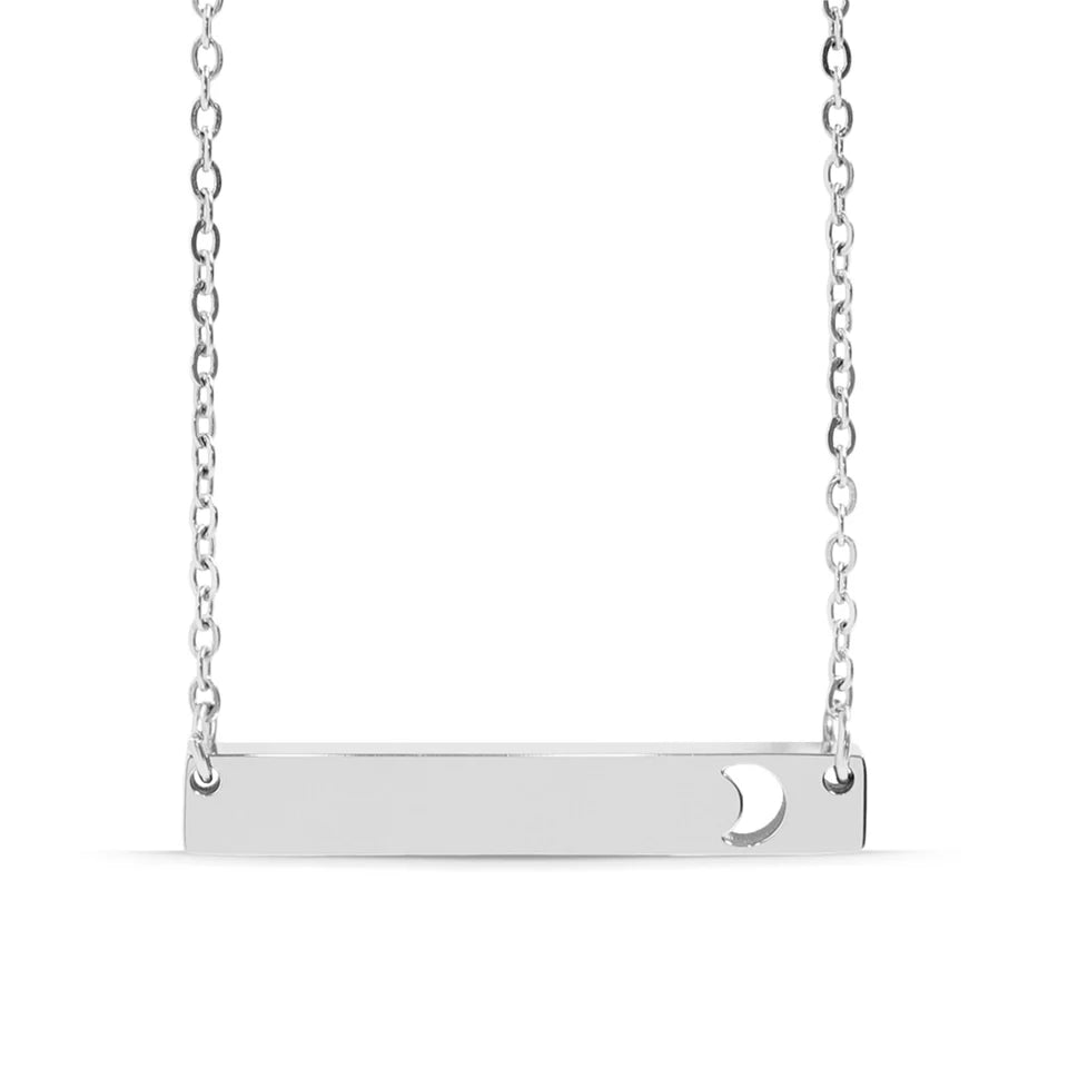 Moon Cutout Horizontal Bar Necklace