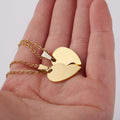 Broken Heart Engravable Necklace Set