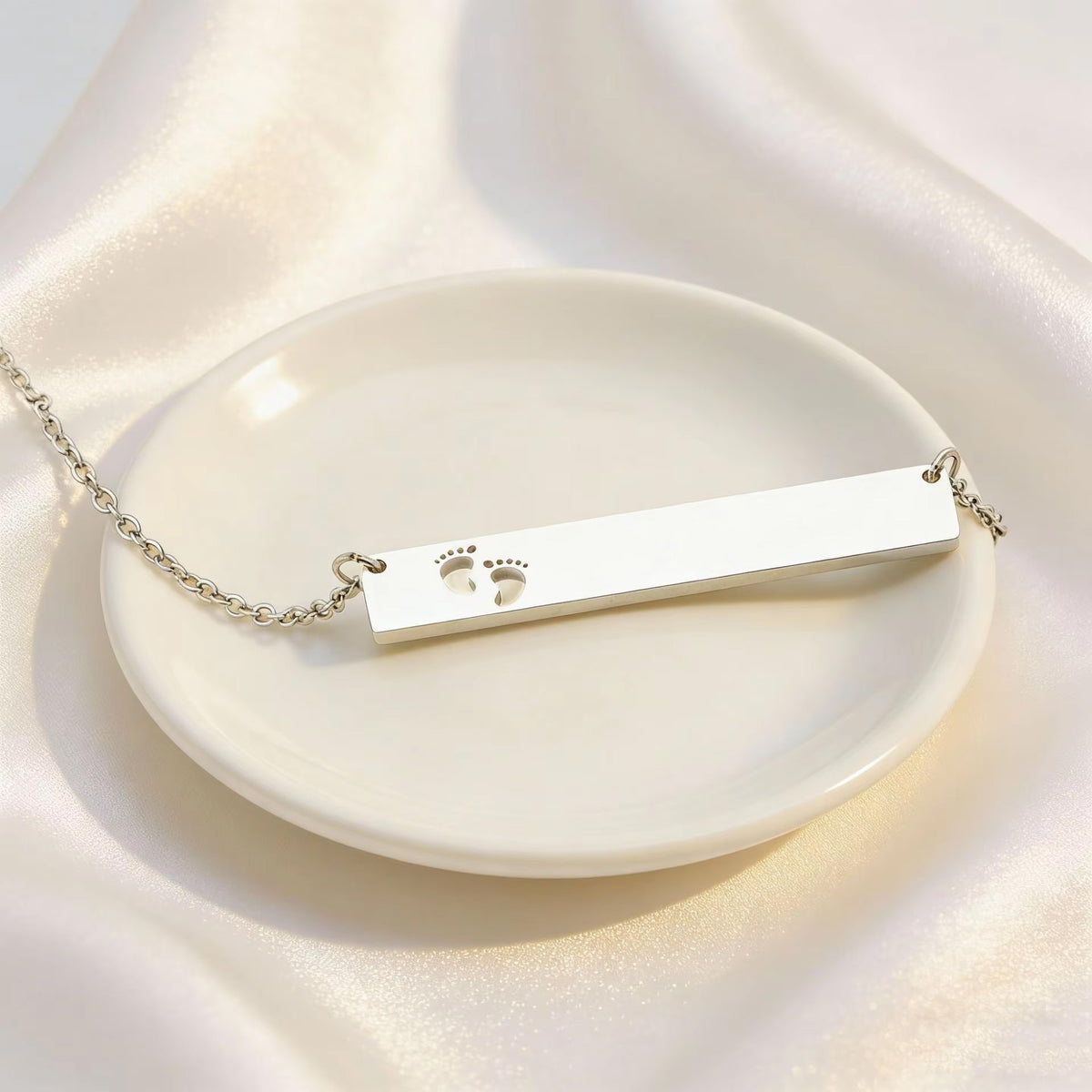 Little Feet Bar Pendant Necklace