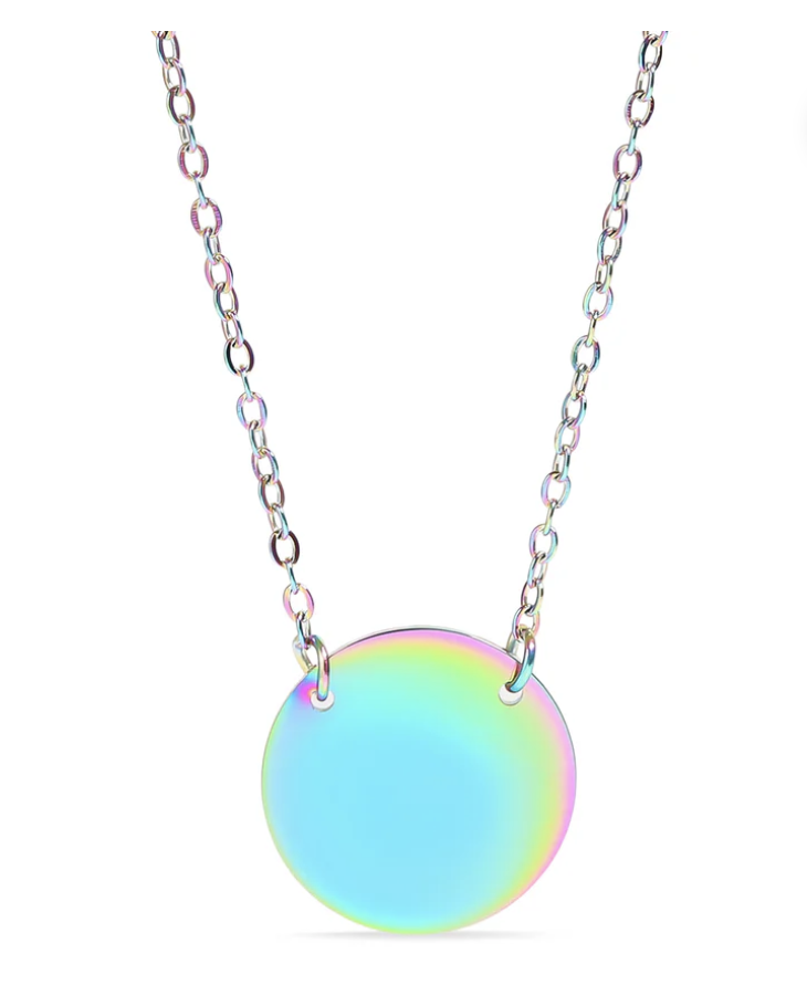Round Pendant Stainless Steel Necklace