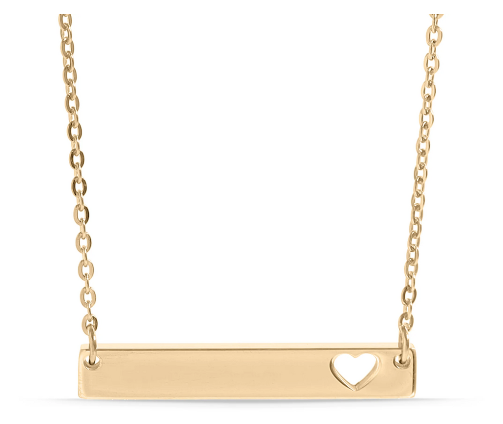 Heart Bar Stainless Steel Necklace