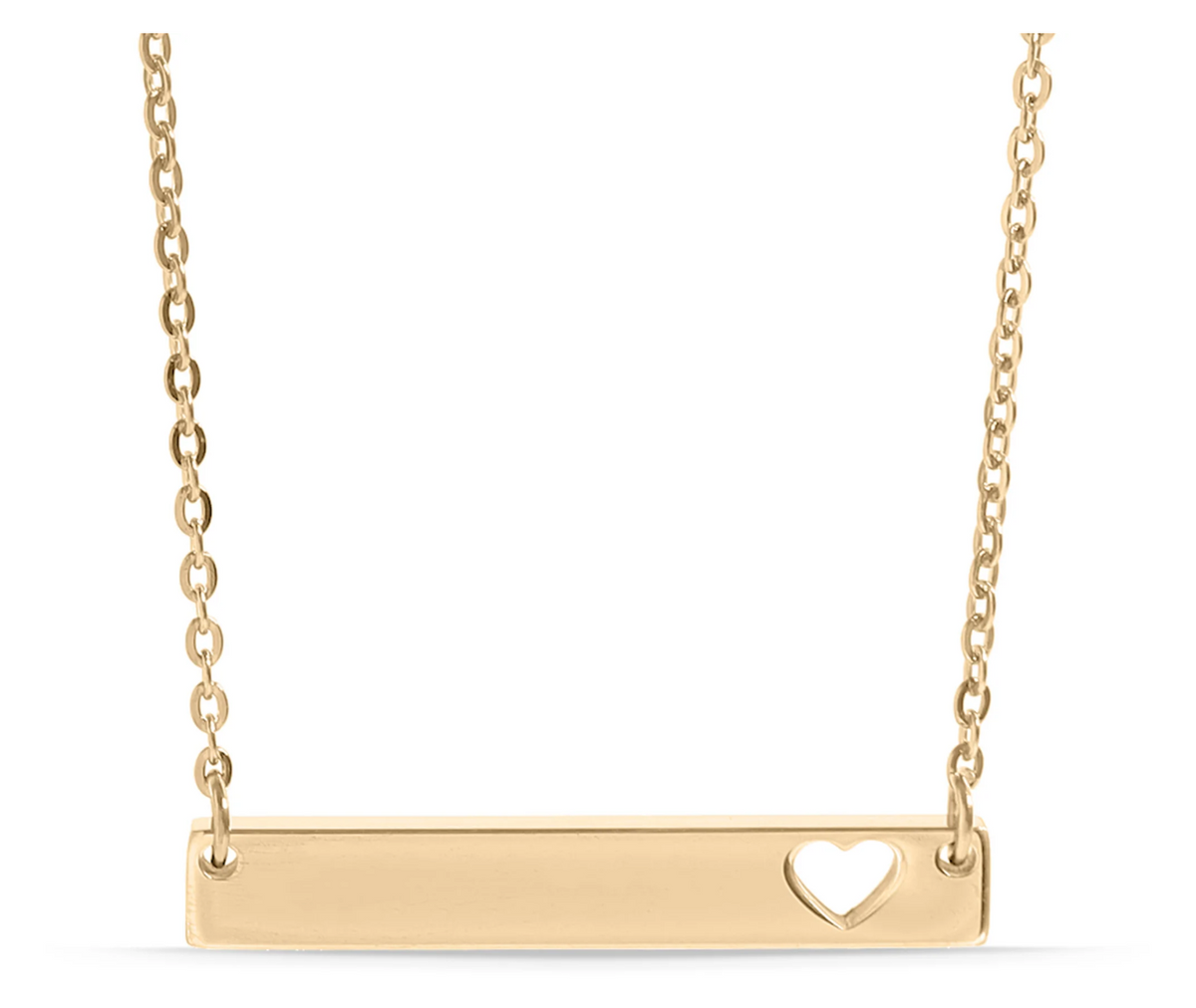 Heart Bar Stainless Steel Necklace