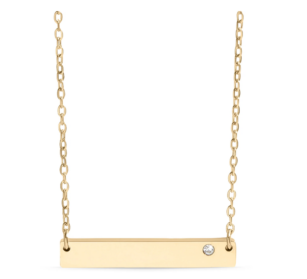 Birthstone Bar Stainless Steel Necklace