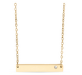 Birthstone Bar Stainless Steel Necklace