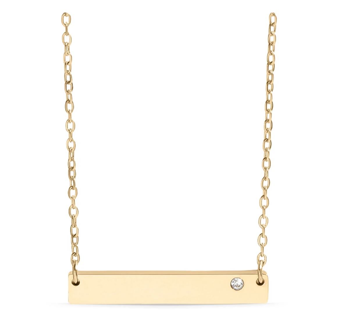 Birthstone Bar Stainless Steel Necklace