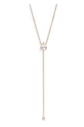 Drop Lariat CZ Pendant Necklace