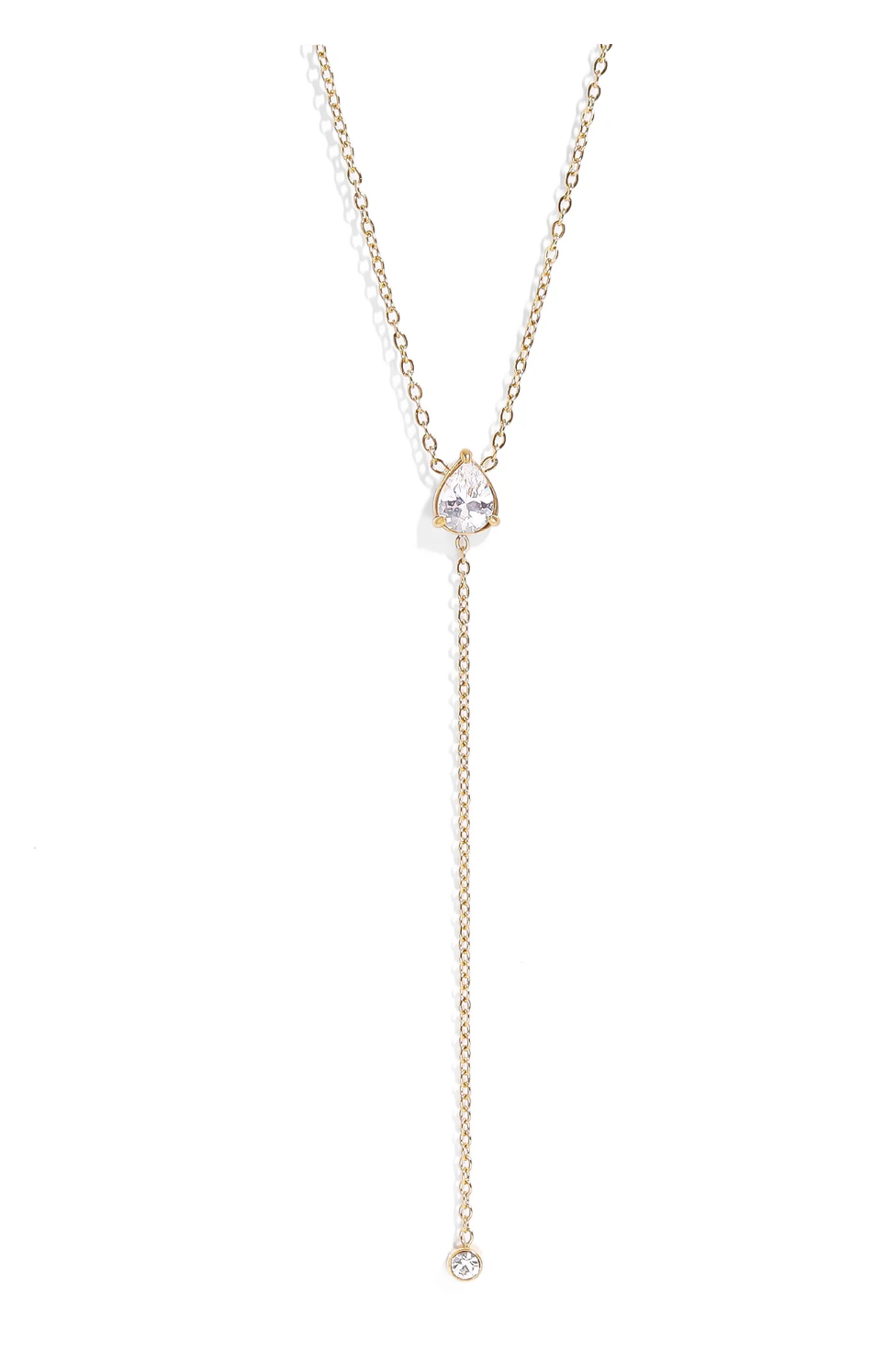 Drop Lariat CZ Pendant Necklace