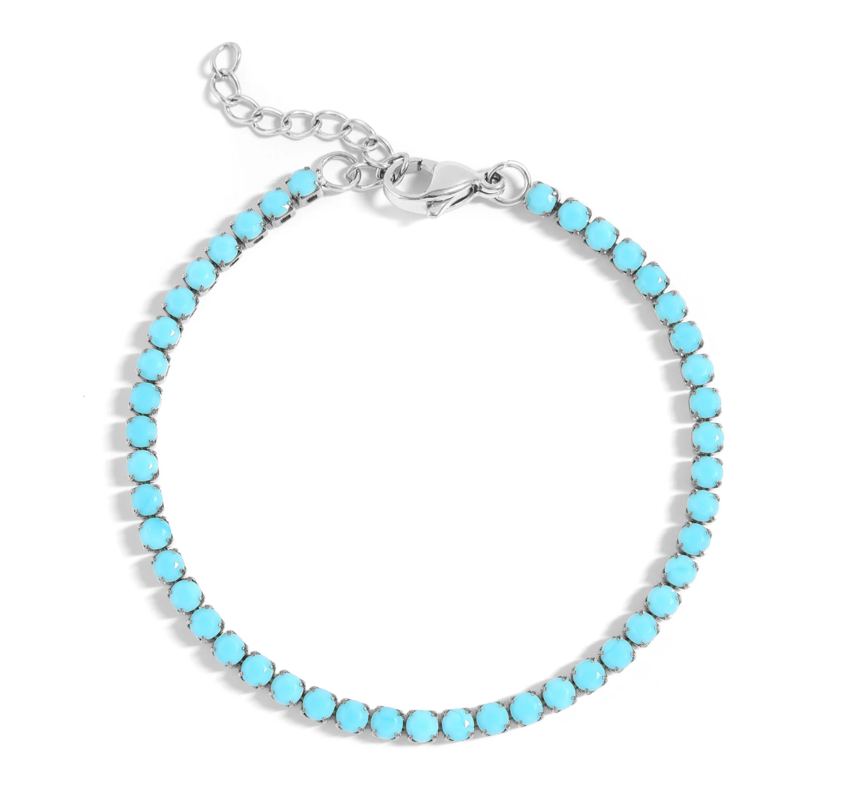 Turquoise Rhinestone Tennis Bracelet