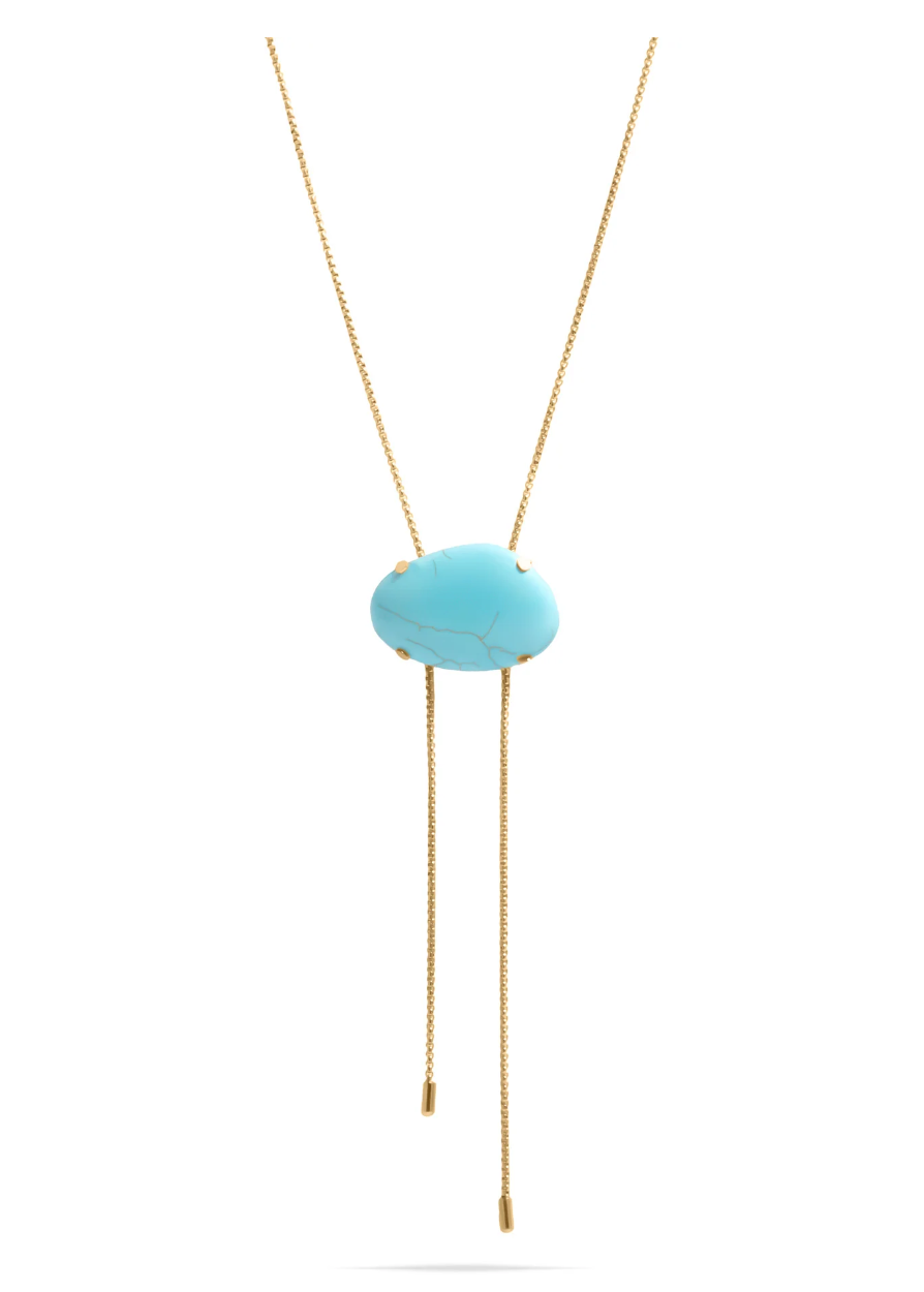 Turquoise Charm Bolo Necklace