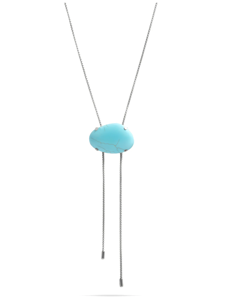 Turquoise Charm Bolo Necklace