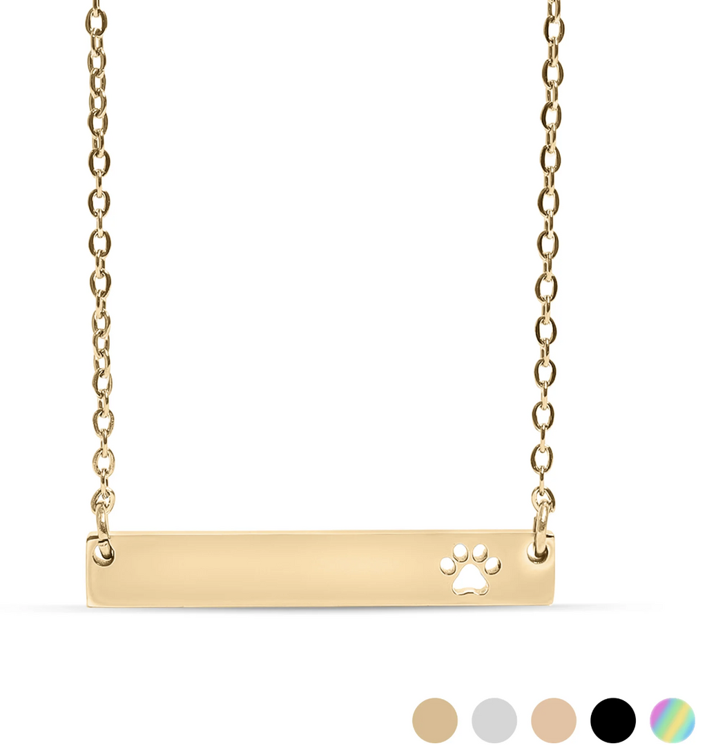 Paw Print Bar Necklace