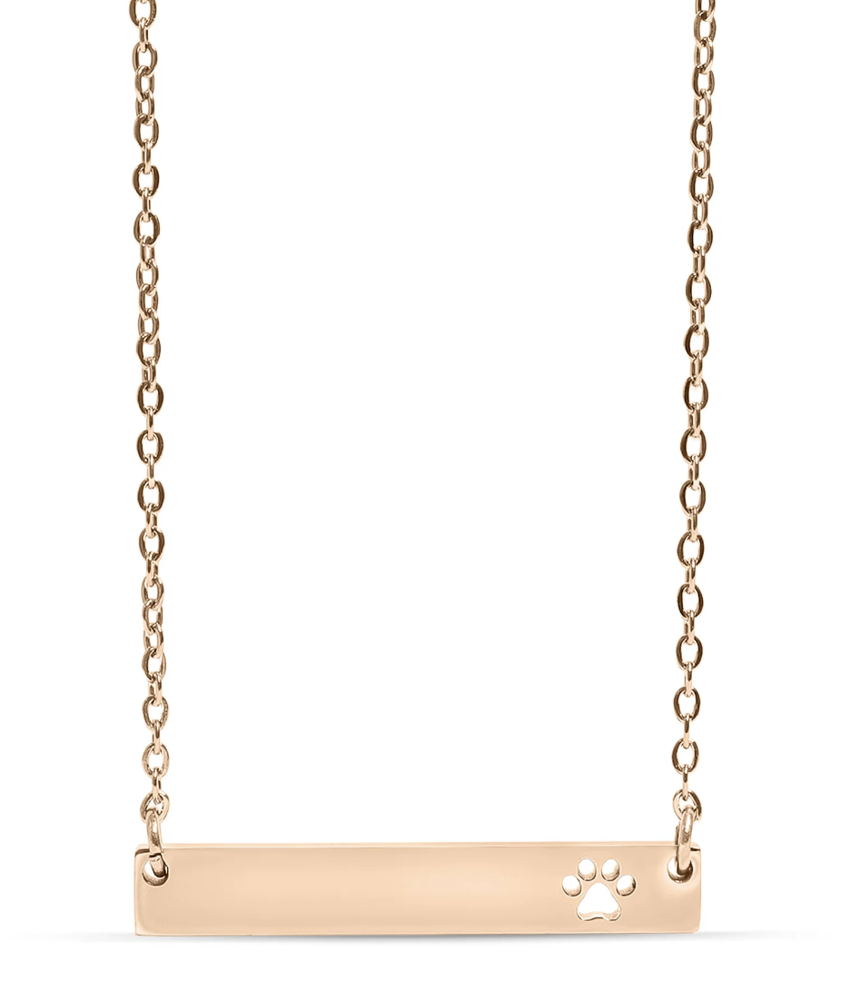 Paw Print Bar Necklace