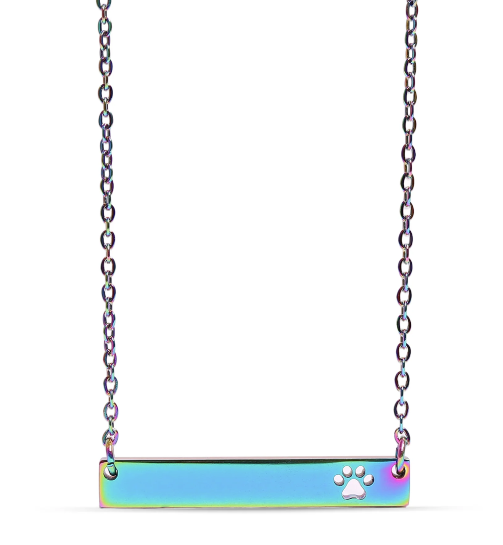 Paw Print Bar Necklace