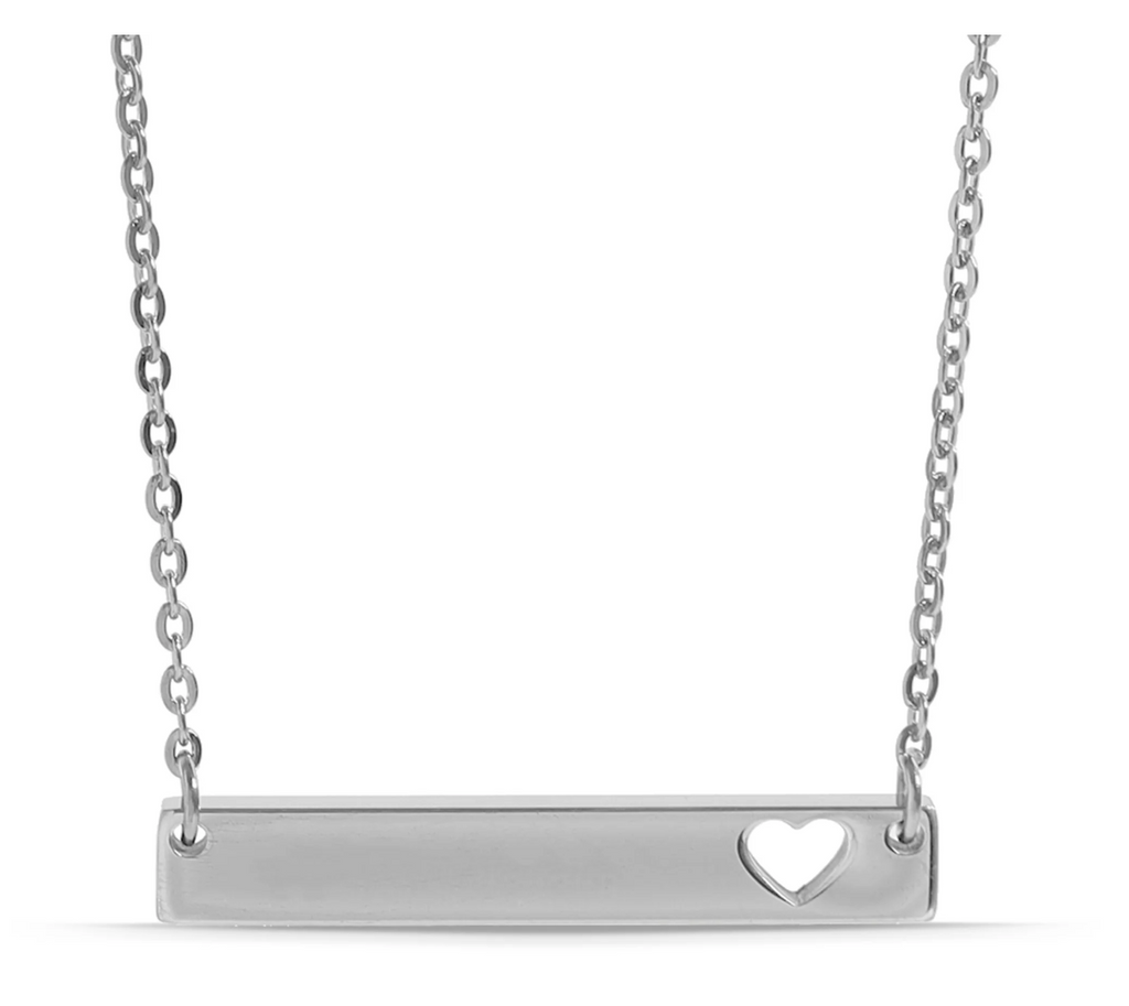 Heart Bar Stainless Steel Necklace