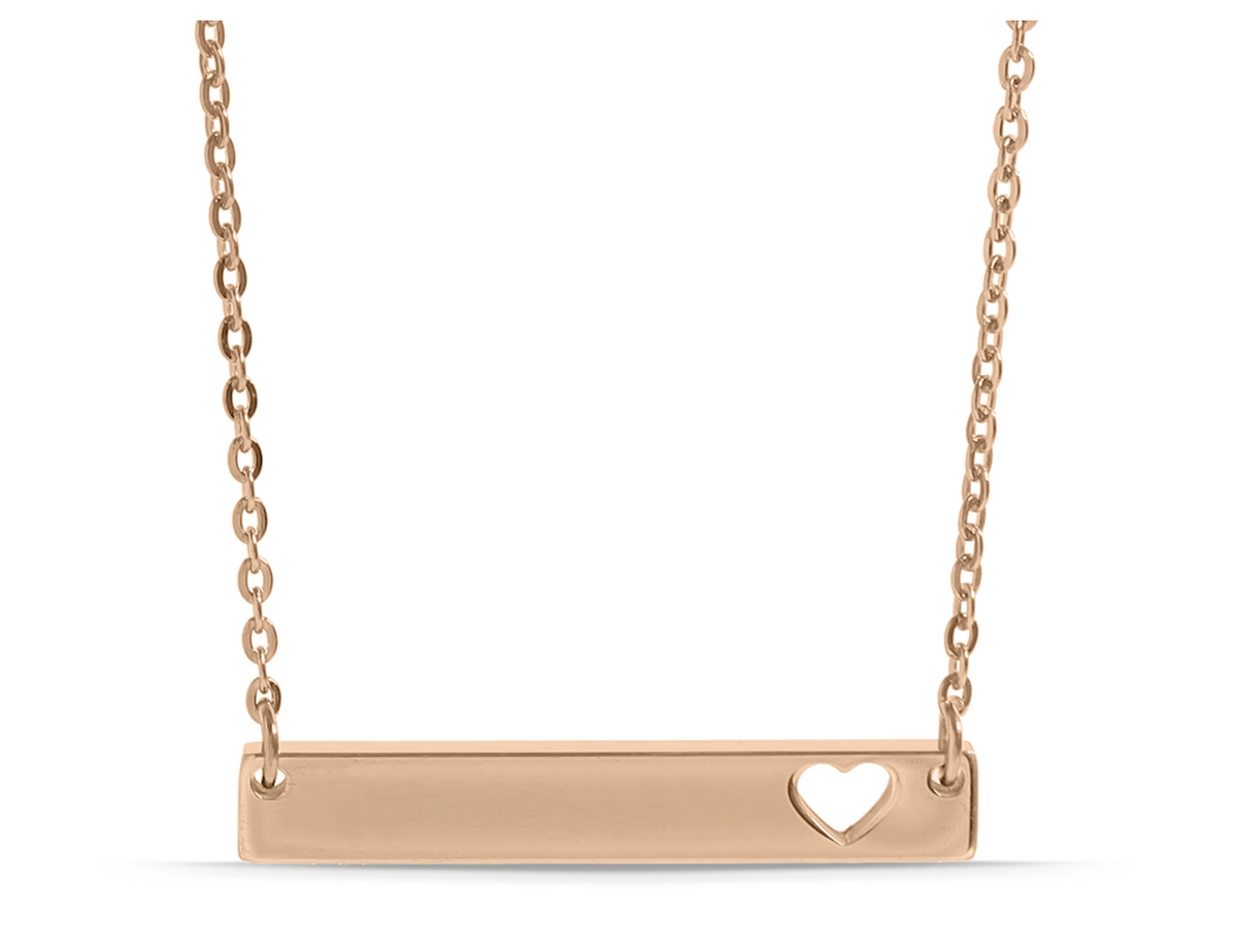 Heart Bar Stainless Steel Necklace