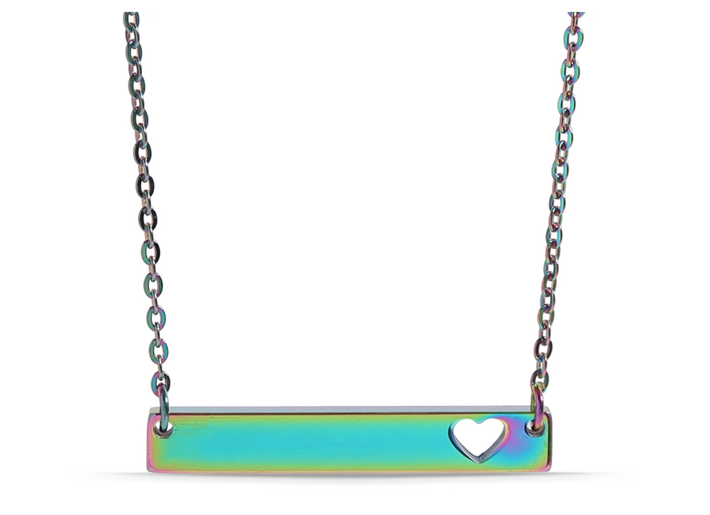 Heart Bar Stainless Steel Necklace
