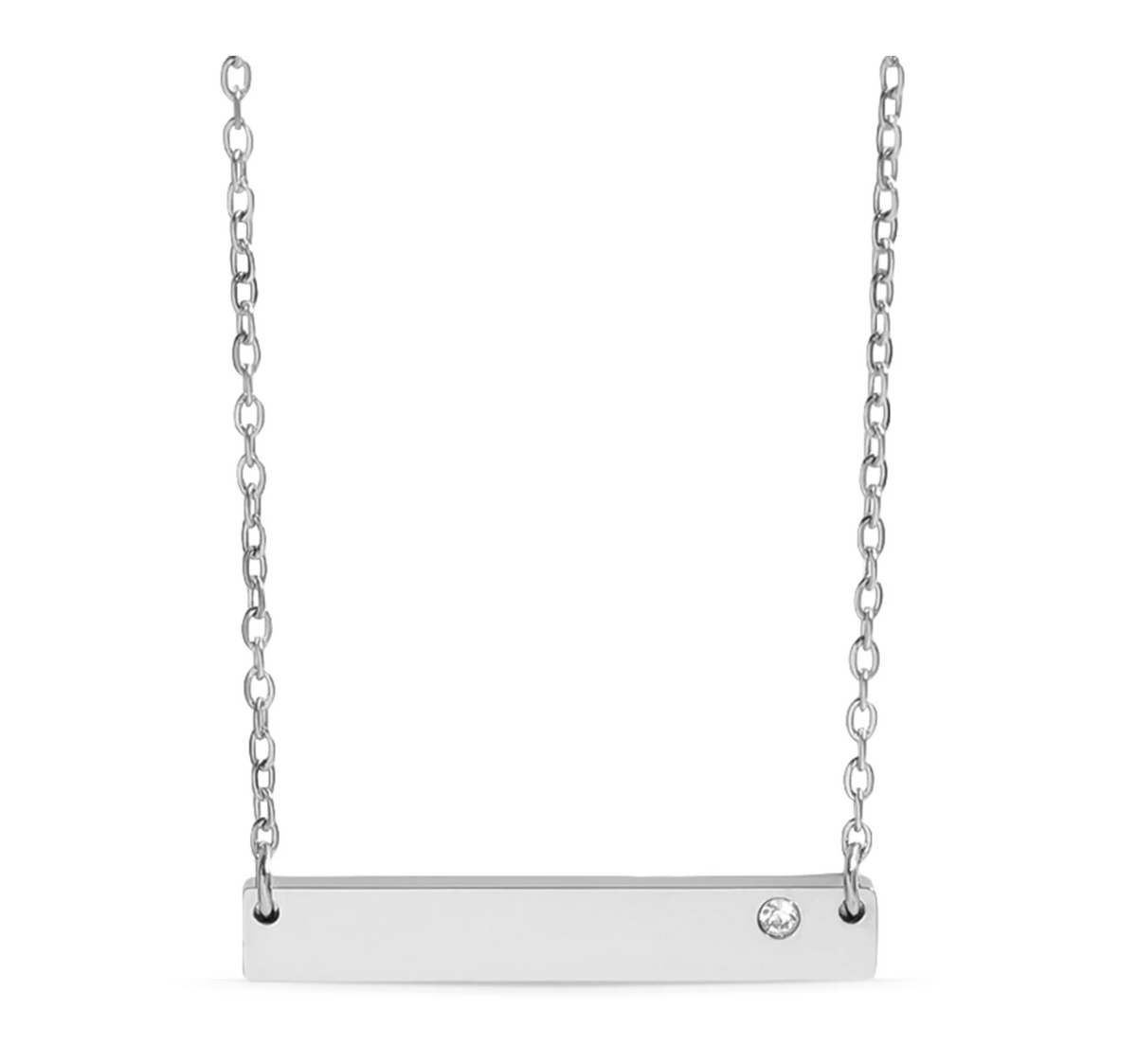 Birthstone Bar Stainless Steel Necklace
