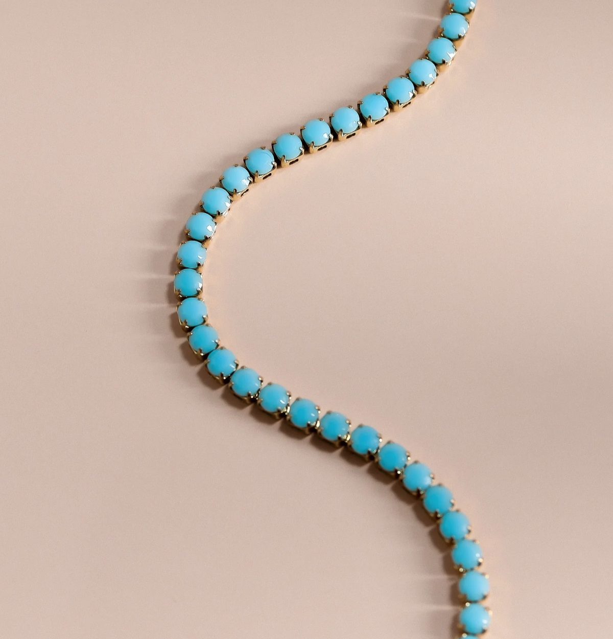 Turquoise Rhinestone Tennis Necklace