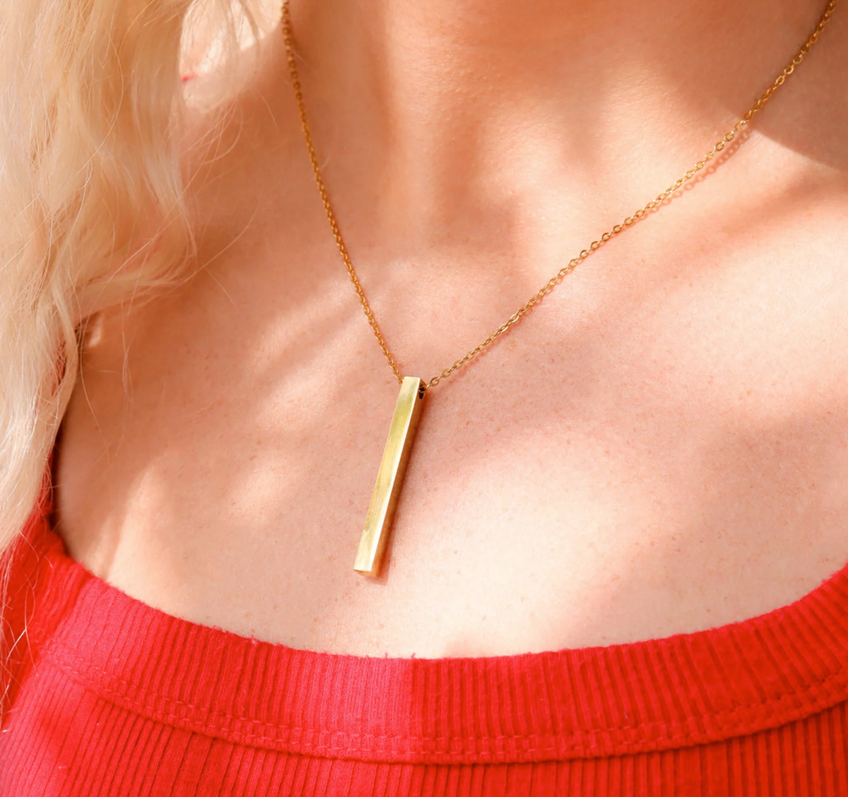 Drop Bar Stainless Steel Necklace